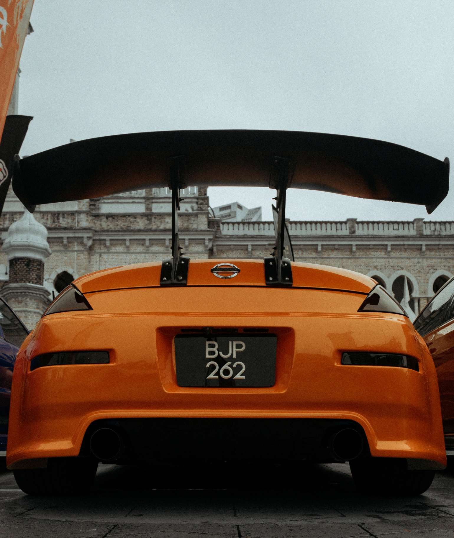 Orange Nissan 350Z with GT wing in Kuala Lumpur