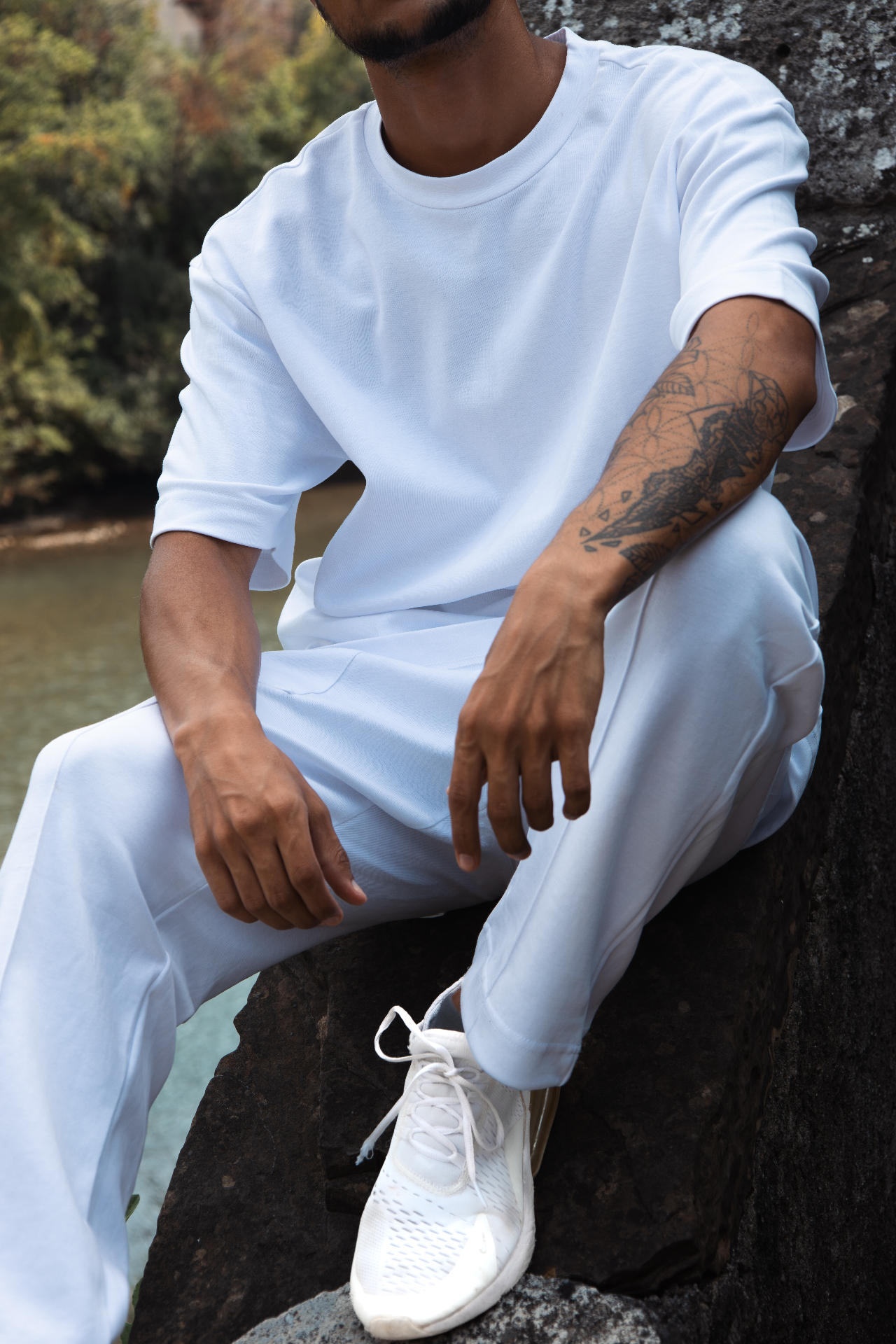 Streetwear portrait by the river