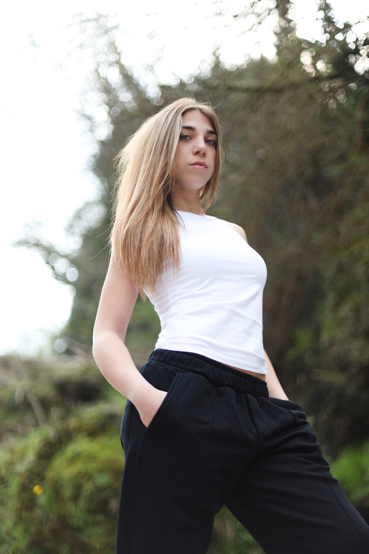 Editorial portrait outdoors